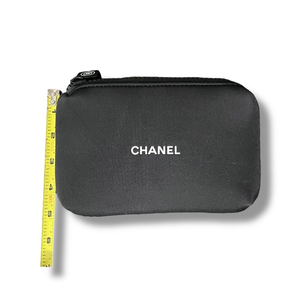 Chanel Beaute Black Neoprene Cosmetic Makeup Bag Pouch - Picture 6 of 8